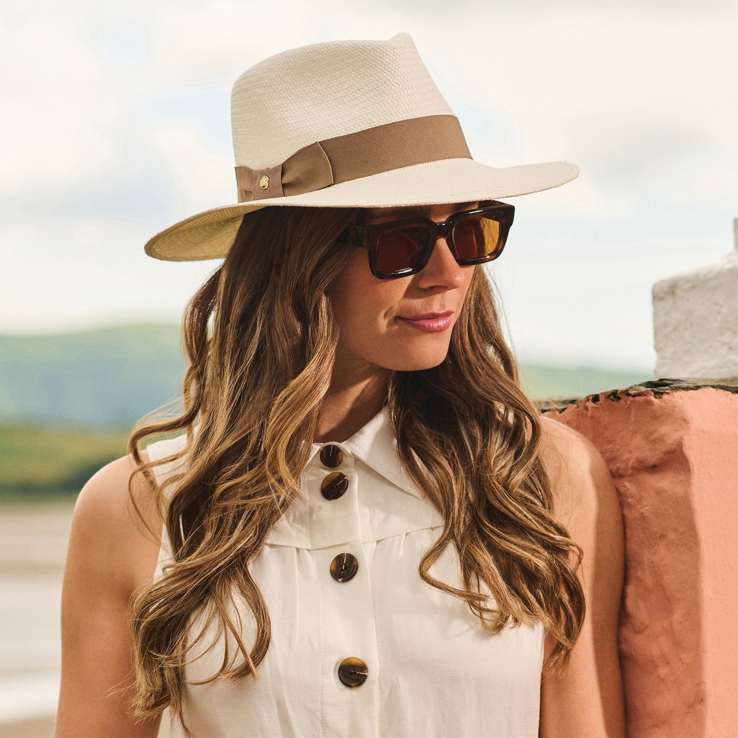 Failsworth Hats Chatsworth Panama Fedora Hat - Bleach-Taupe