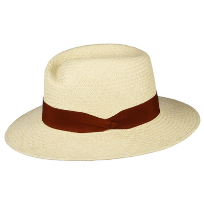 Failsworth Hats Florence Panama Fedora Hat - Natural-Rust