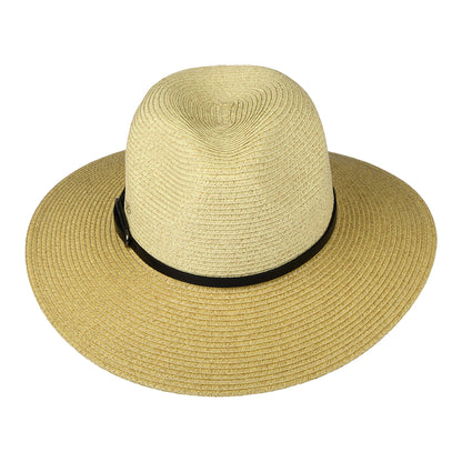 Cappelli Hats Sapo Paper Braid Safari Fedora Hat - Natural-Black