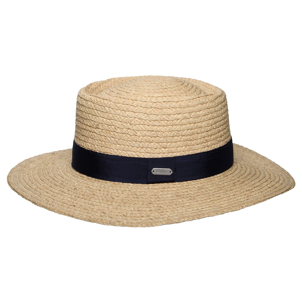 Barbour Hats Lily Straw Boater Hat - Natural-Navy