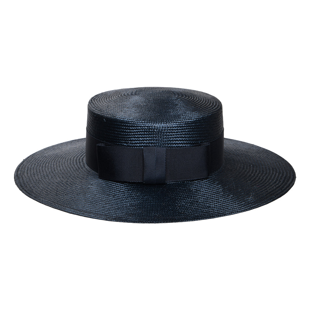 Whiteley Hats Audrey Boater Hat - Navy Blue