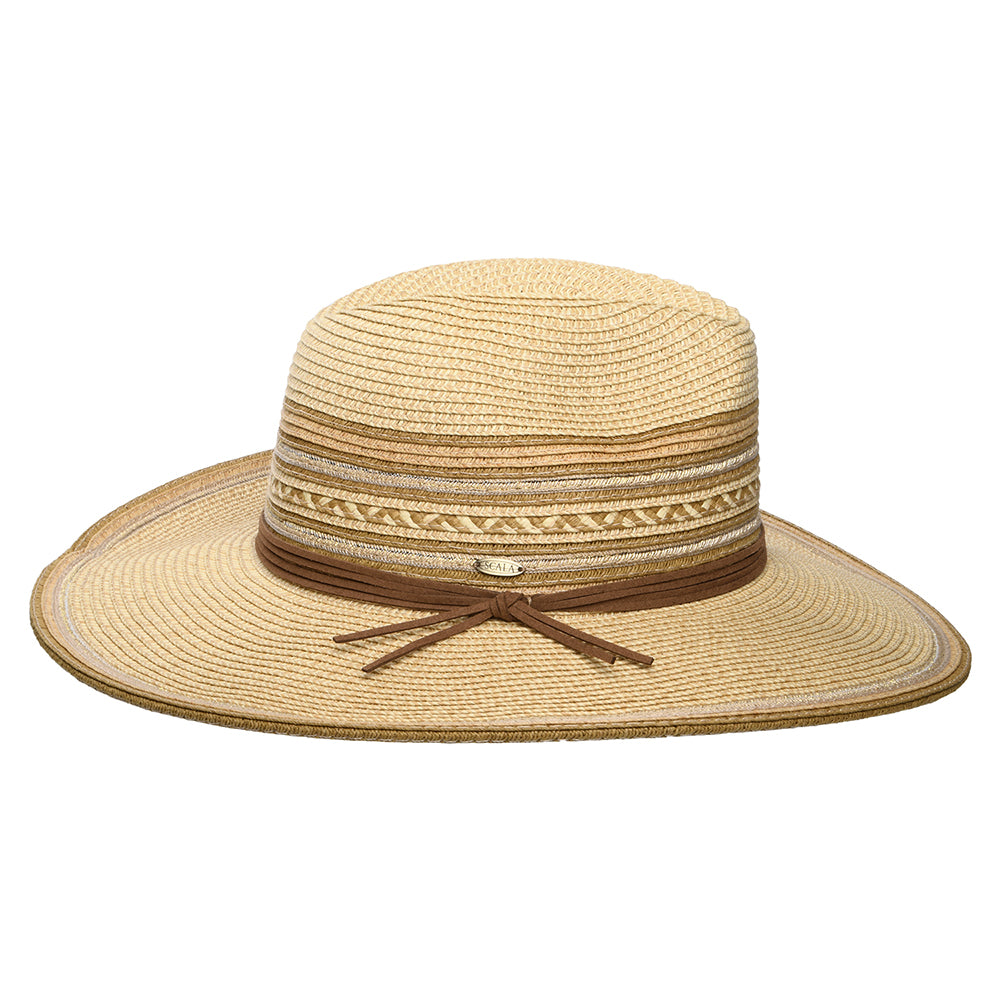 Scala Hats Alento Toyo Straw Safari Fedora Hat - Natural