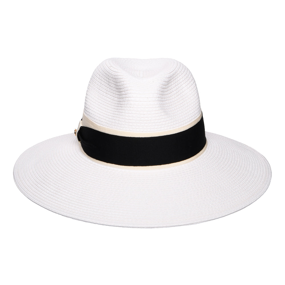 Failsworth Hats Positano Wide Brim Summer Fedora Hat - White