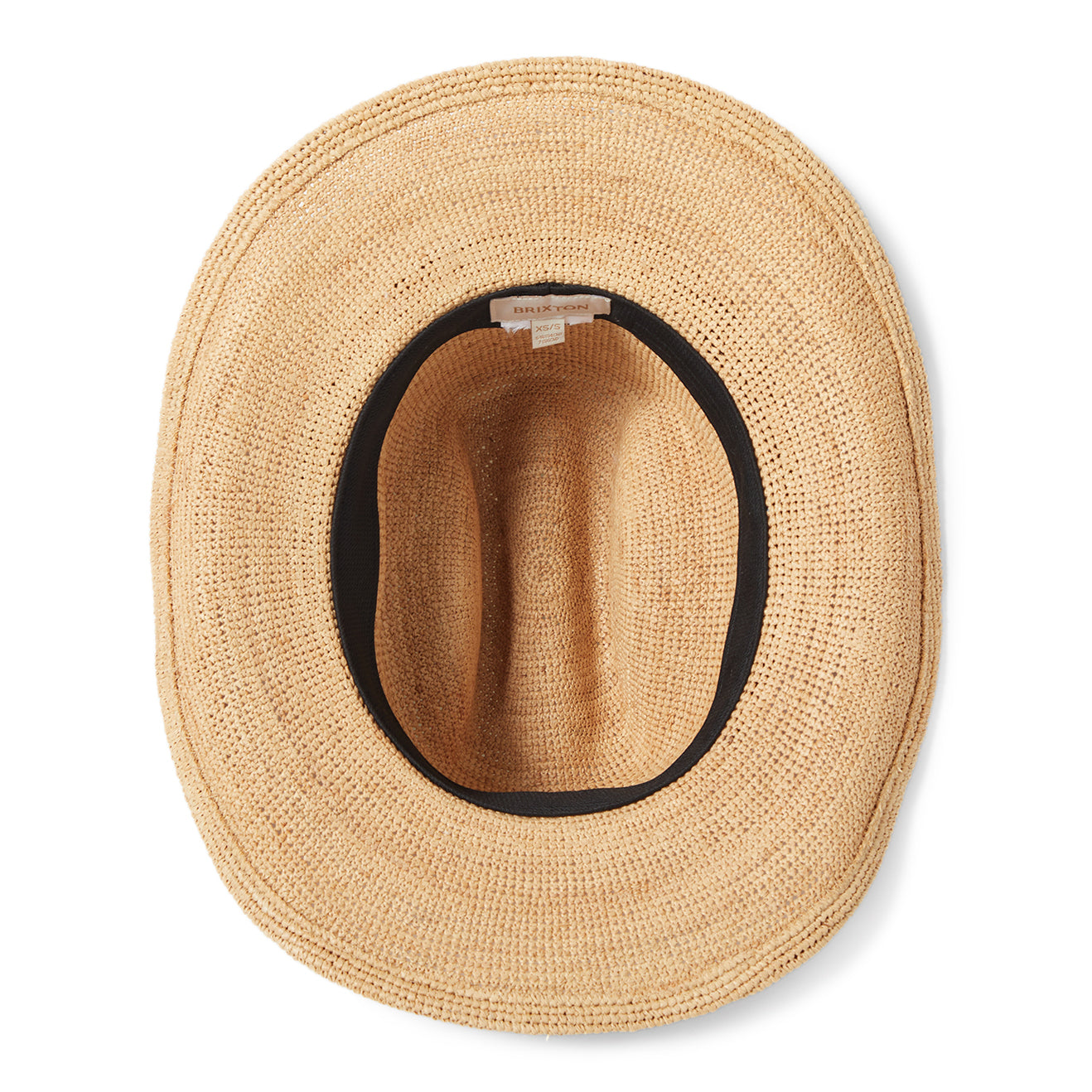 Brixton Hats Odessa Crocheted Raffia Straw Cowboy Hat - Tan-Blue