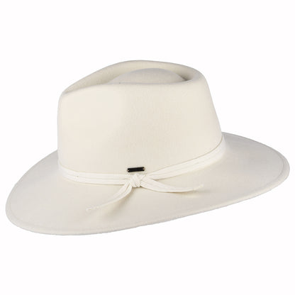 Brixton Hats Joanna Wool Felt Packable Fedora Hat - Off White