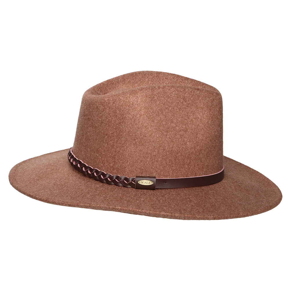 Scala Hats Jolene Provato Knit Safari Fedora Hat - Pecan