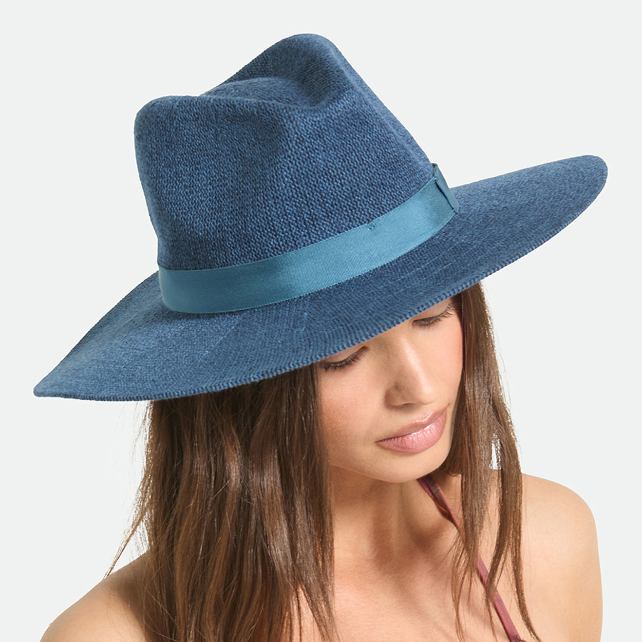 Brixton Hats Lyons Knit Packable Fedora Hat - Dark Blue