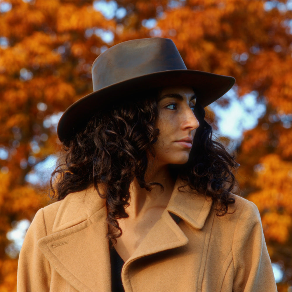 Jaxon & James Buffalo Leather Cowboy Hat - Chocolate