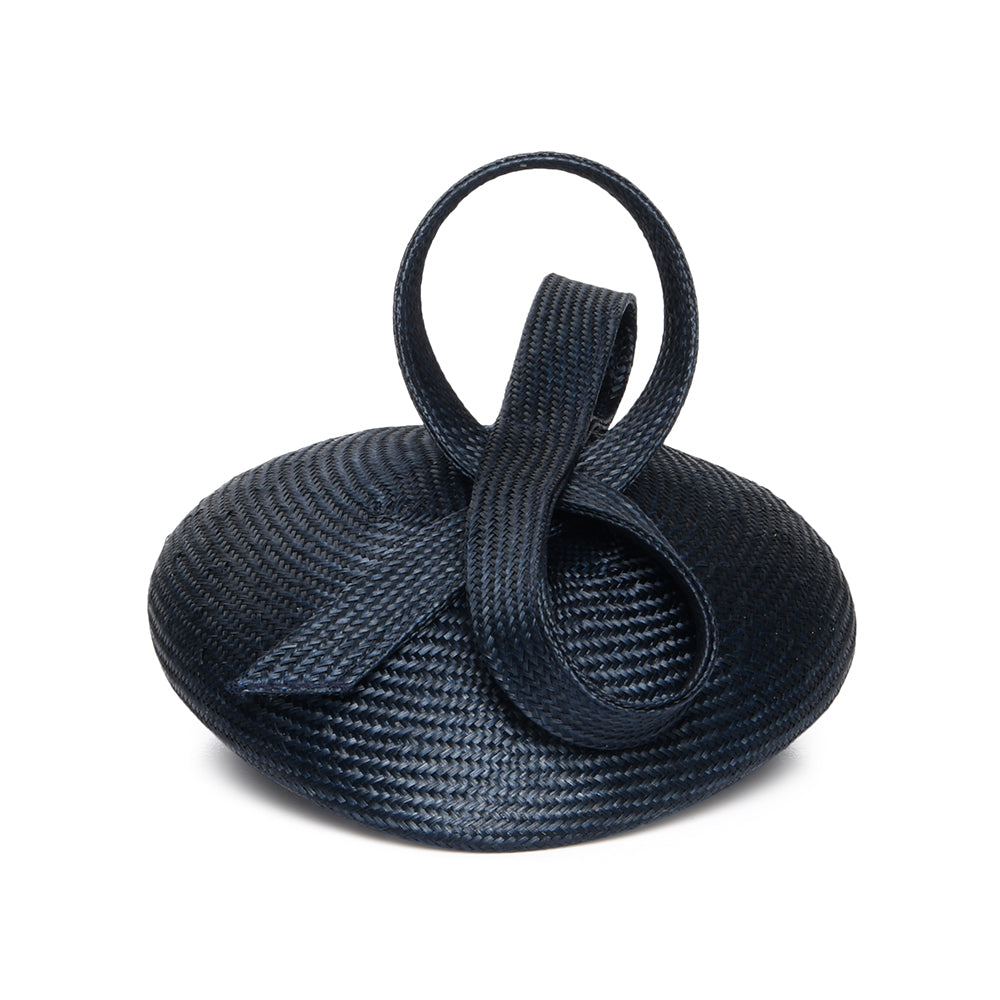 Whiteley Hats Jenny Straw Pillbox Hat - Navy Blue