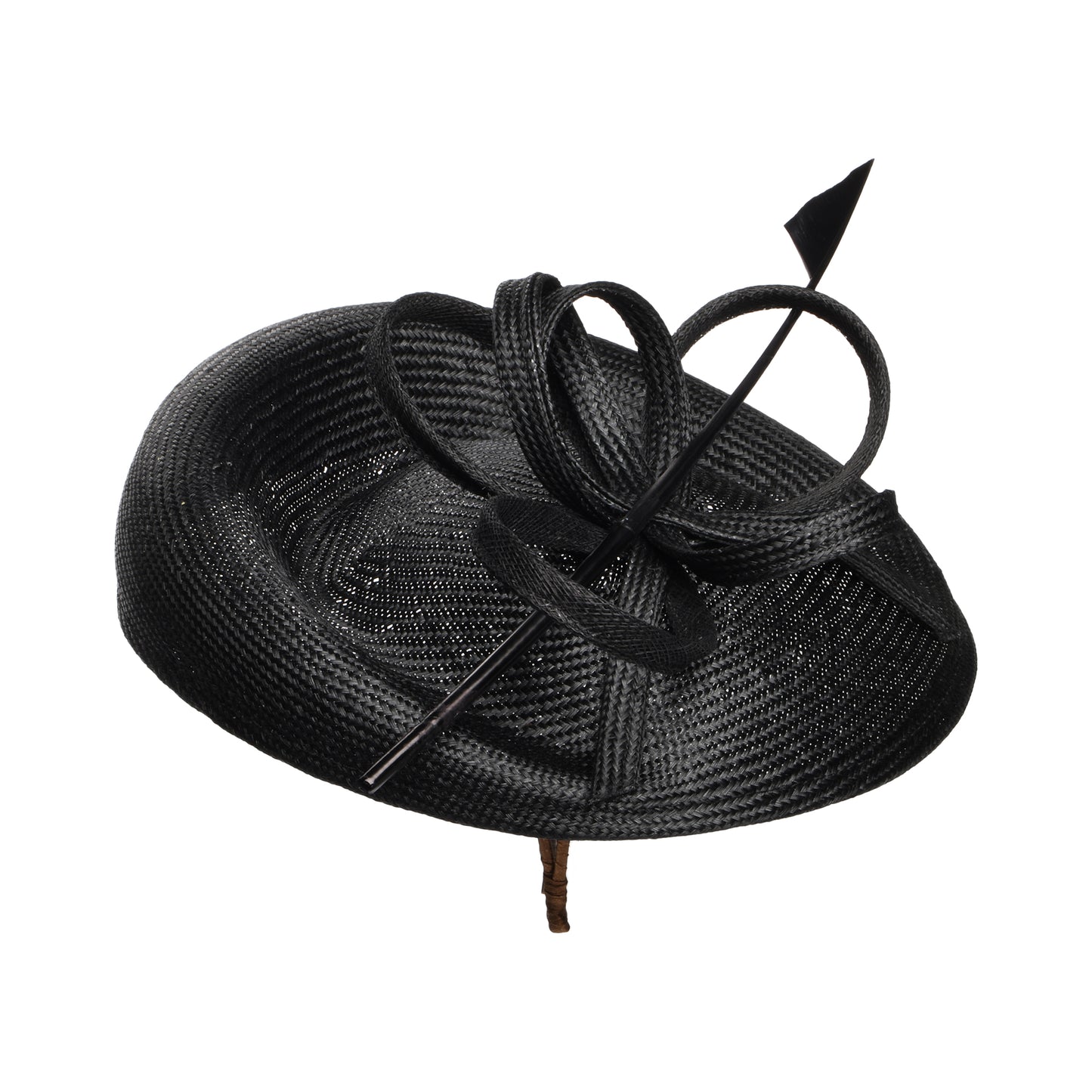 Whiteley Hats Bella Straw Disc Fascinator - Black