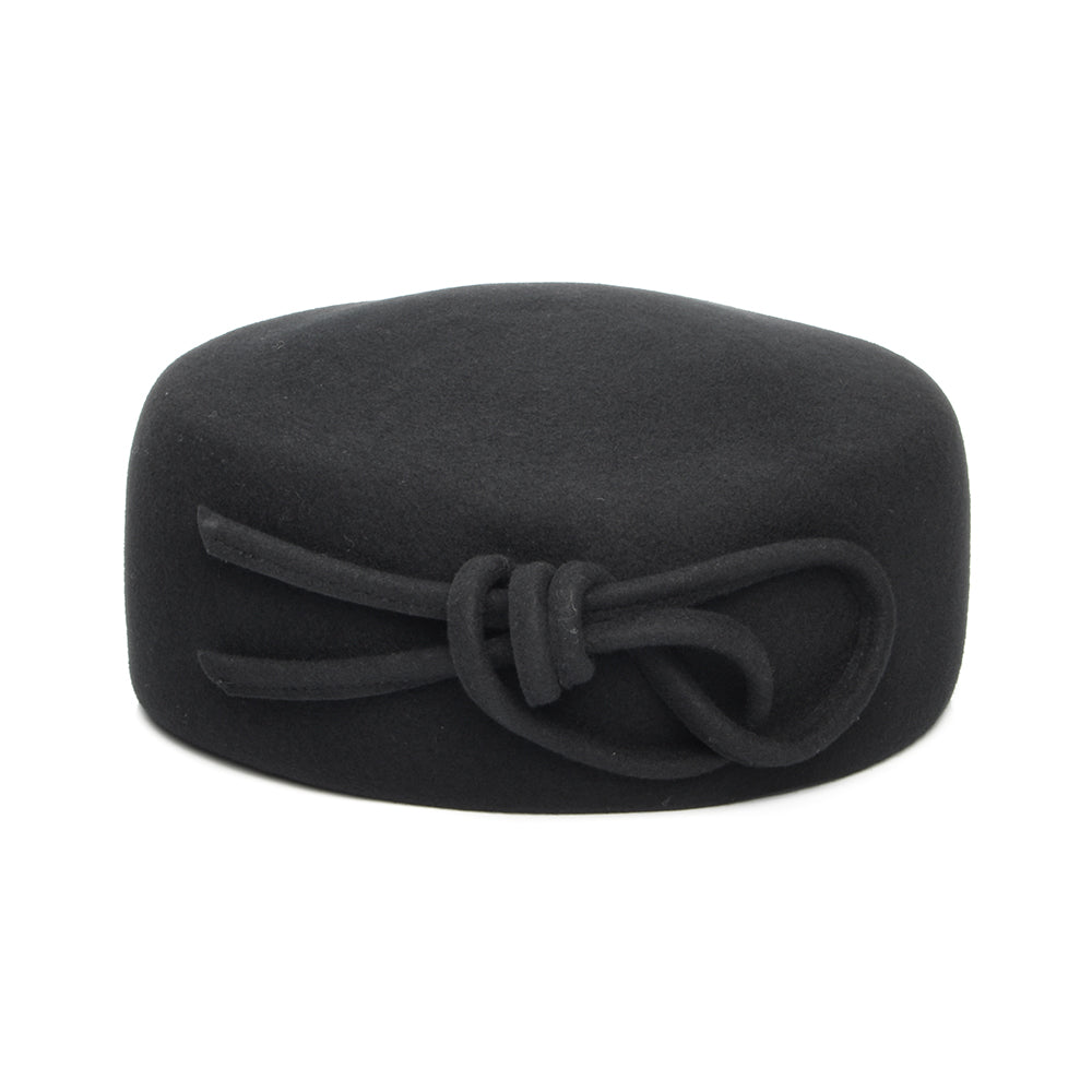 Whiteley Hats Caroline Wool Pillbox Hat With Bow - Black