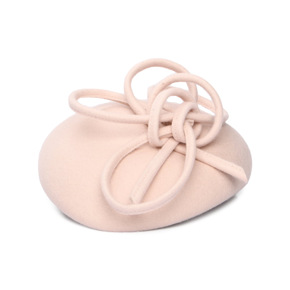 Whiteley Hats Rosey Wool Pillbox Hat with Swirl - Oatmeal