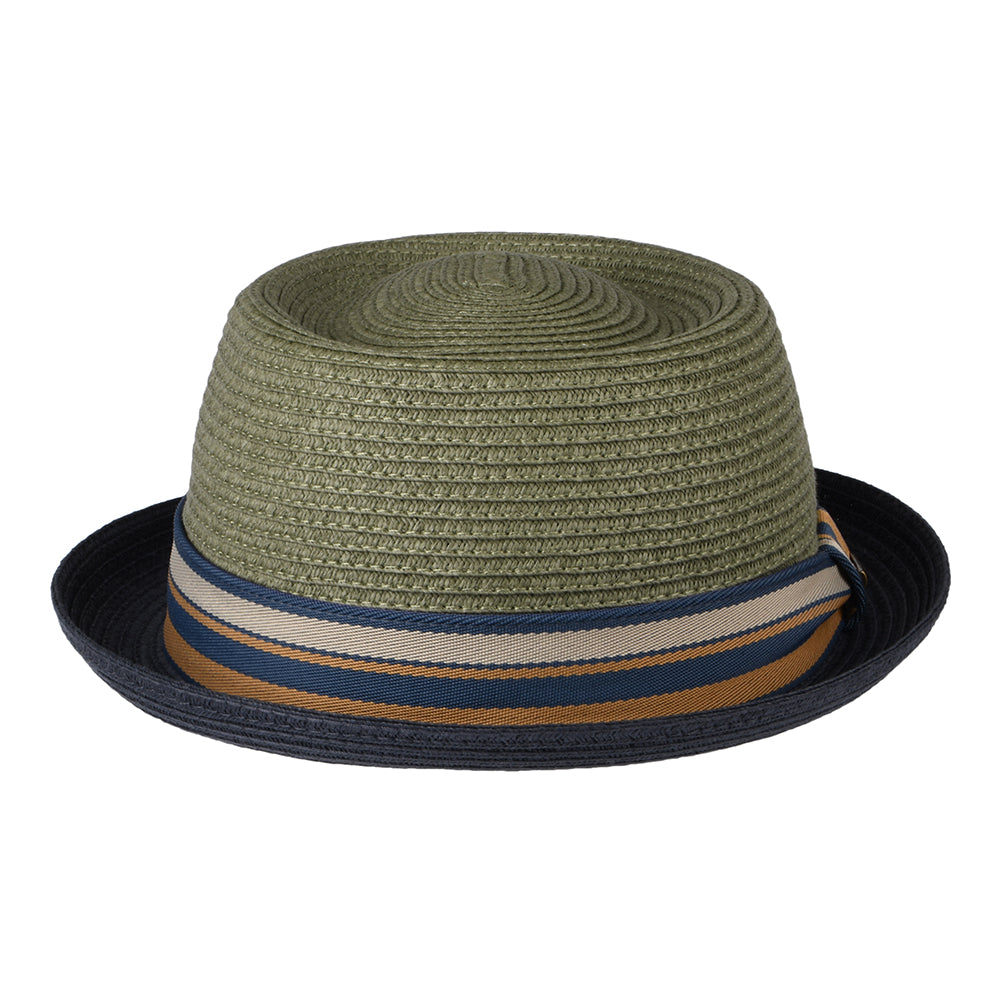 Stetson Hats Toyo Straw Pork Pie Hat - Grey-Blue