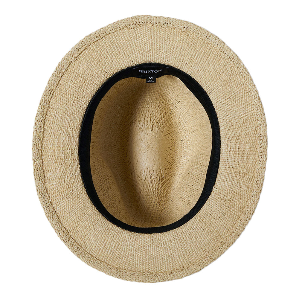 Brixton Hats Roma Toyo Straw Fedora Hat - Natural-Black