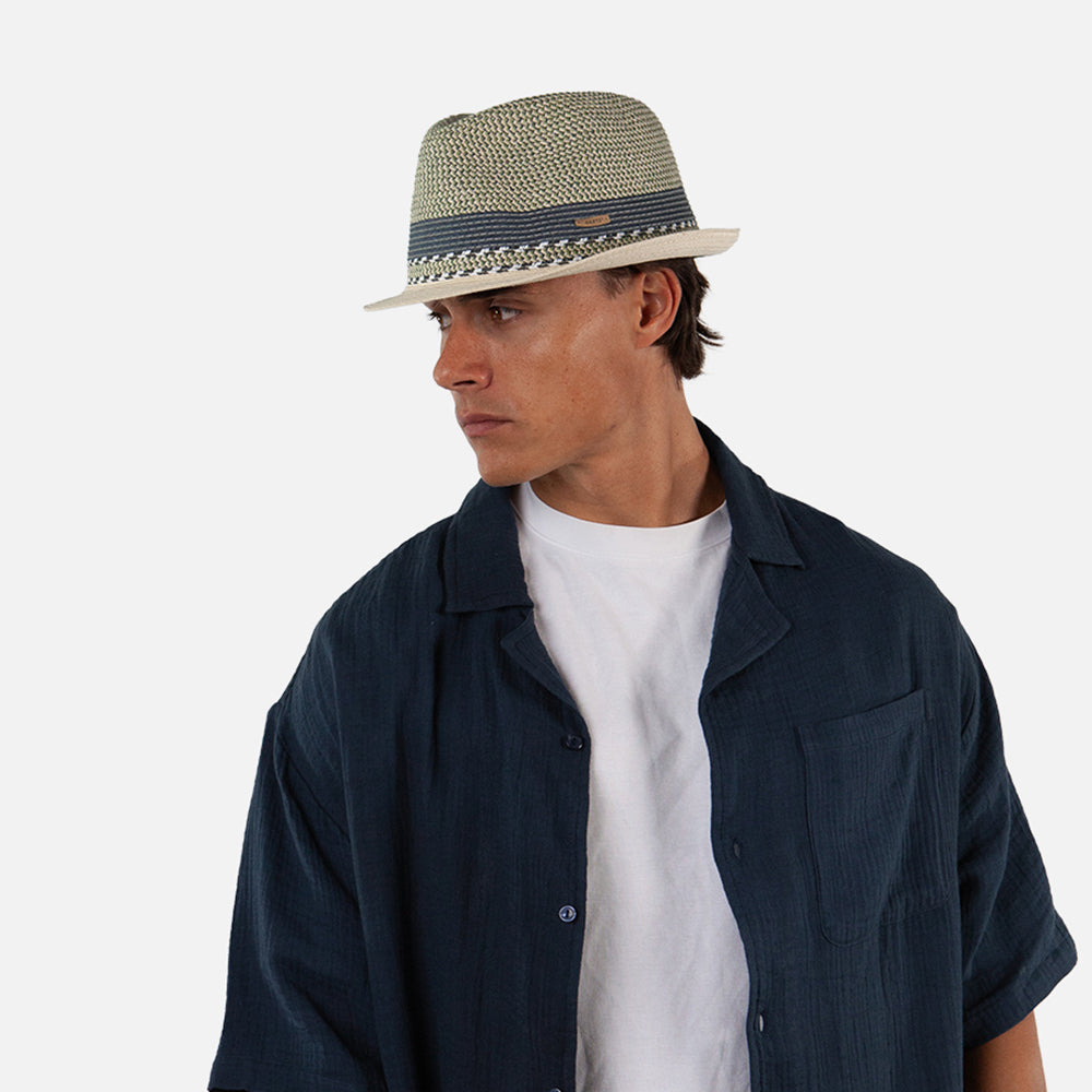 Barts Hats Fluoriet Summer Trilby Hat - Blue-Natural