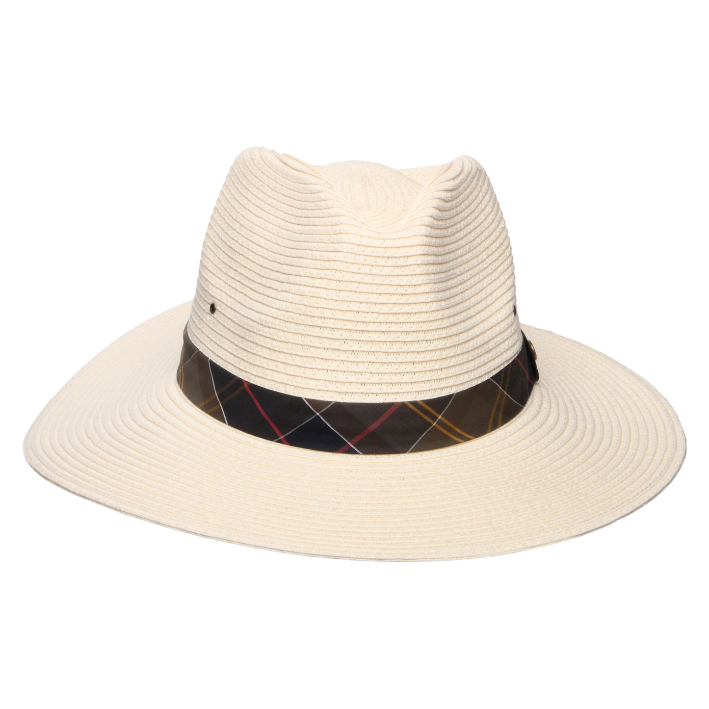 Barbour Hats Kirkstone Toyo Straw Fedora Hat - Natural-Tartan