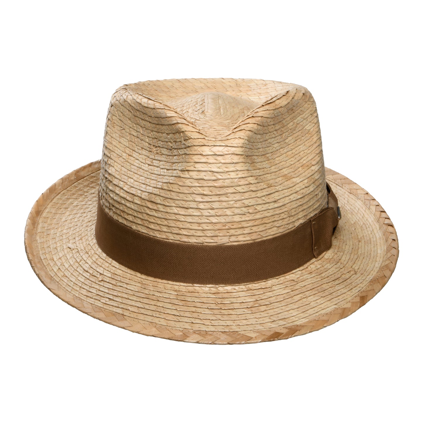 Scala Hats Landon Palm Straw Fedora Hat - Toast