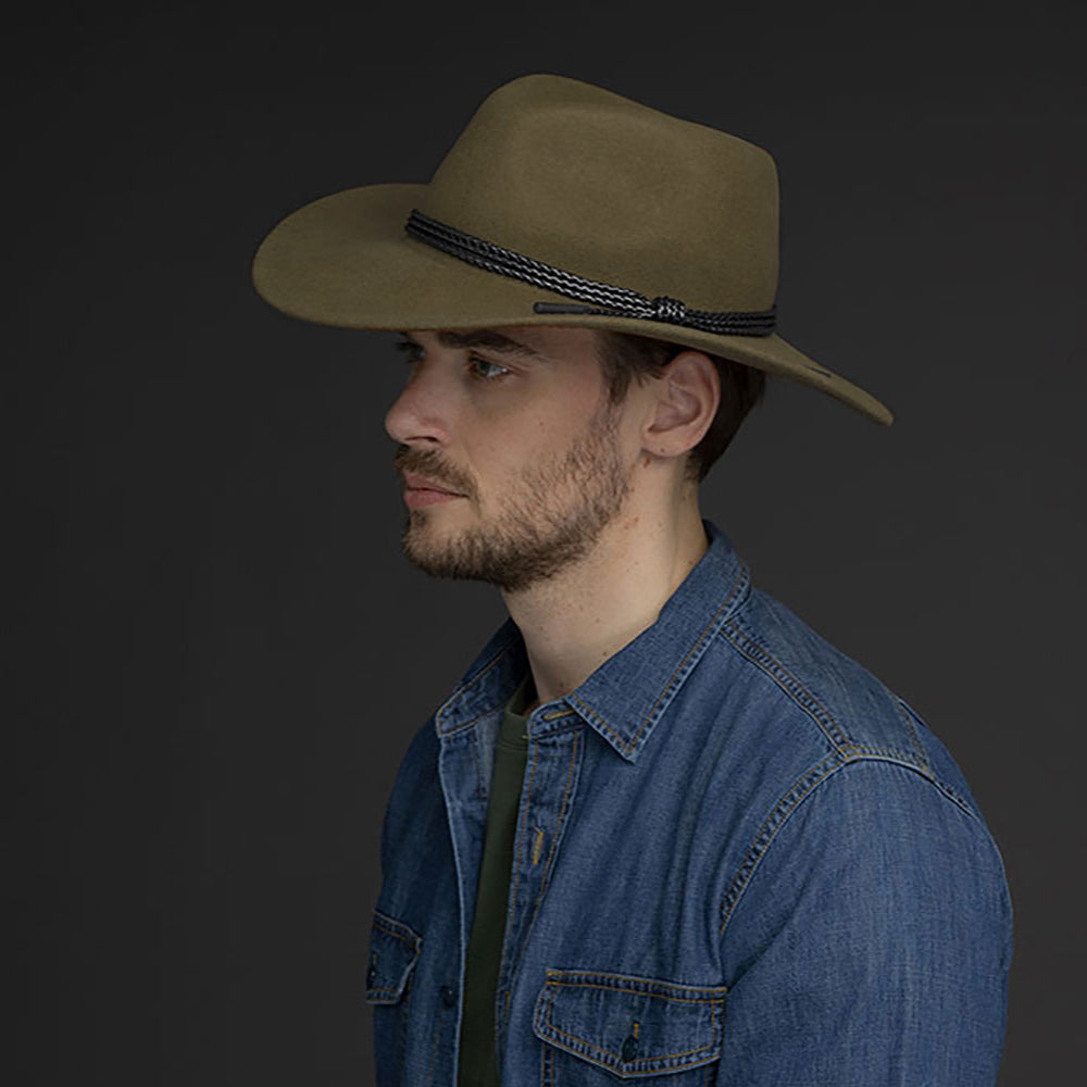 Bailey Hats Piston Wool Felt Outback Hat - Olive
