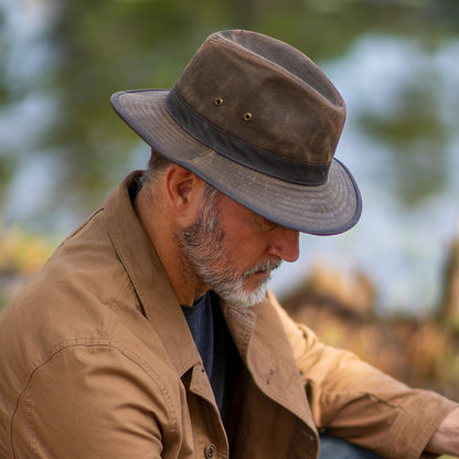 Dorfman Pacific Hats Weathered Cotton Safari Hat - Loden