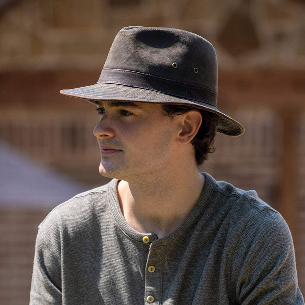 Dorfman Pacific Hats Weathered Cotton Safari Hat - Loden