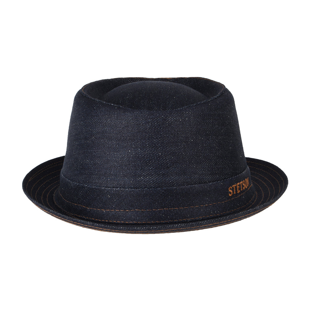 Stetson Hats Denim Pork Pie Hat - Dark Blue