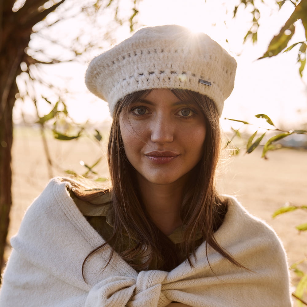 Barts Hats Chrostelle Handknitted Recycled Beret - Cream