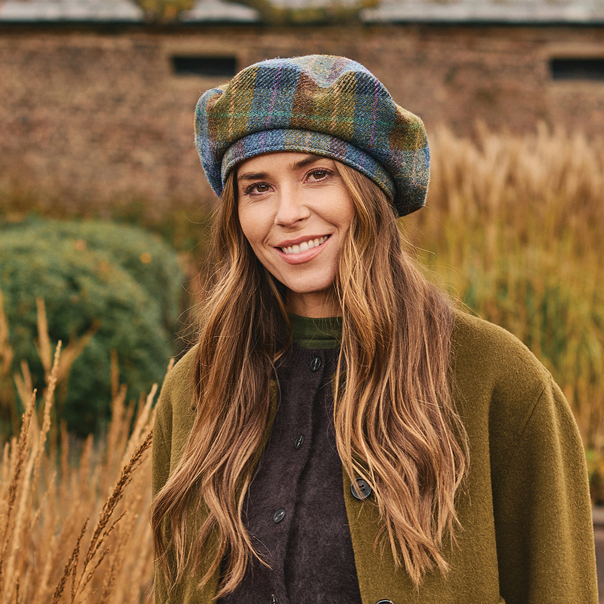 Failsworth HARRIS TWEED Beret - Blue-Moss