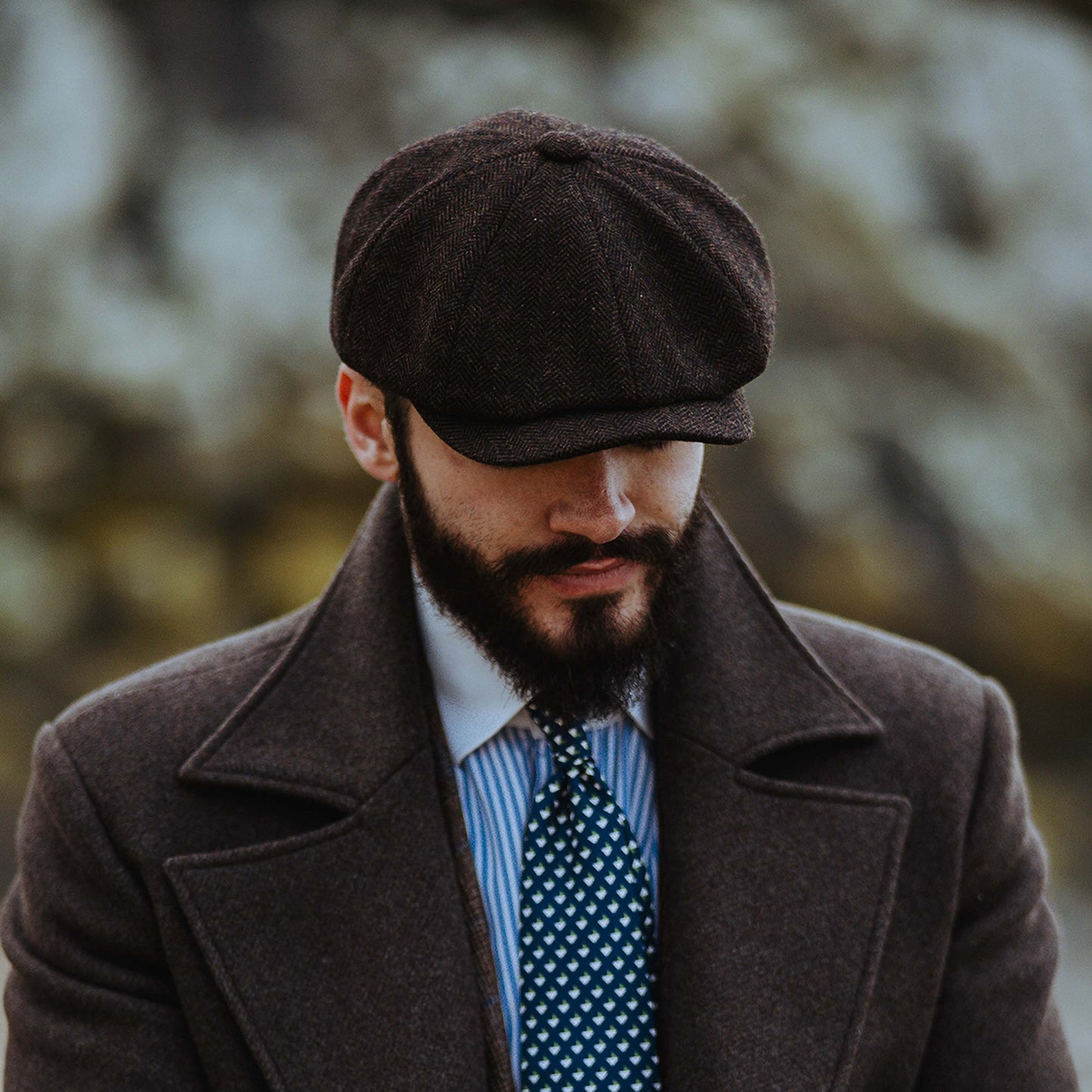 Jaxon & James HARRIS TWEED Arnol Newsboy Cap - Moss-Brown