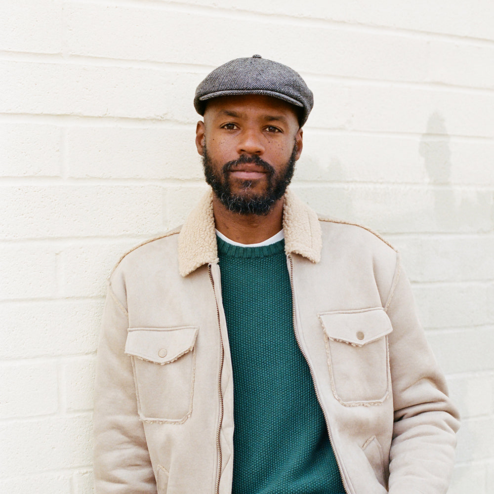 Brixton Hats Brood Herringbone Newsboy Cap - Grey-Black