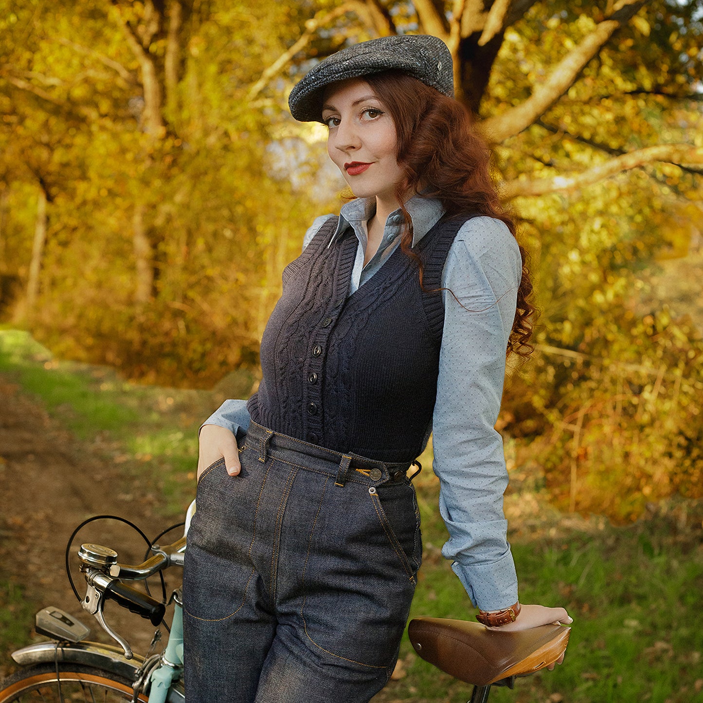 Jaxon & James Donegal Tweed Marl Foyle Flat Cap - Blue-Black