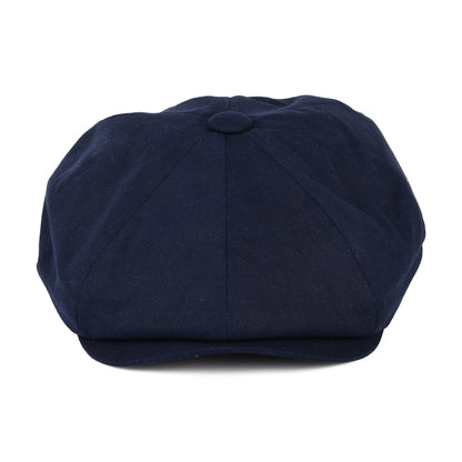 Christys Hats Cotton-Linen 8 Piece Newsboy Cap - Navy Blue