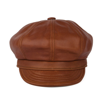 New York Hat Company Vintage Leather Spitfire Cap - Brown