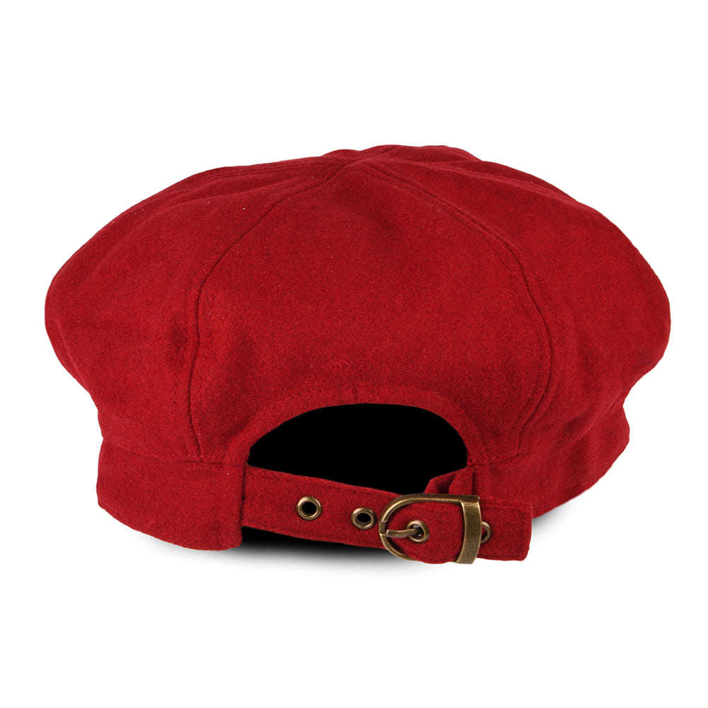 sur la tête Wool Blend Baker Boy Cap - Red