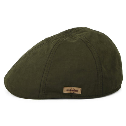 Stetson Hats Waxed Cotton Duckbill Flat Cap - Olive