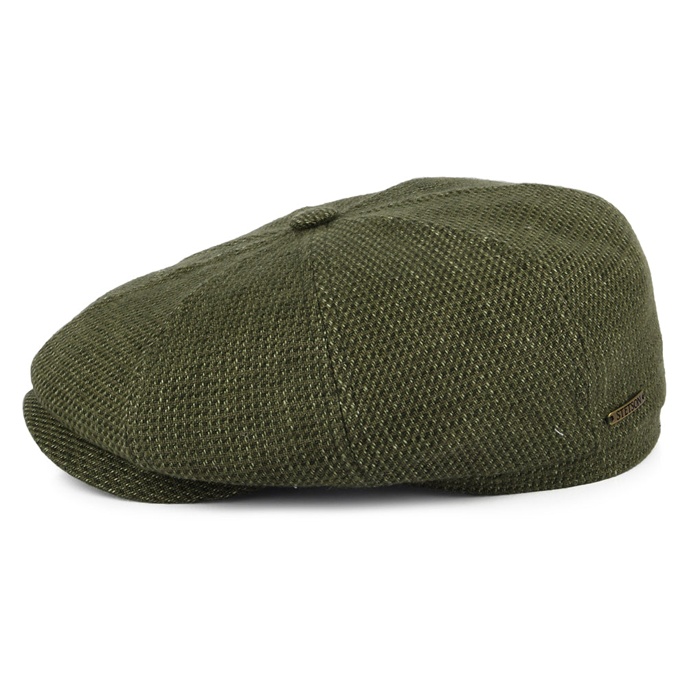 Stetson Hats Hatteras Linen-Cotton Newsboy Cap - Olive-Khaki