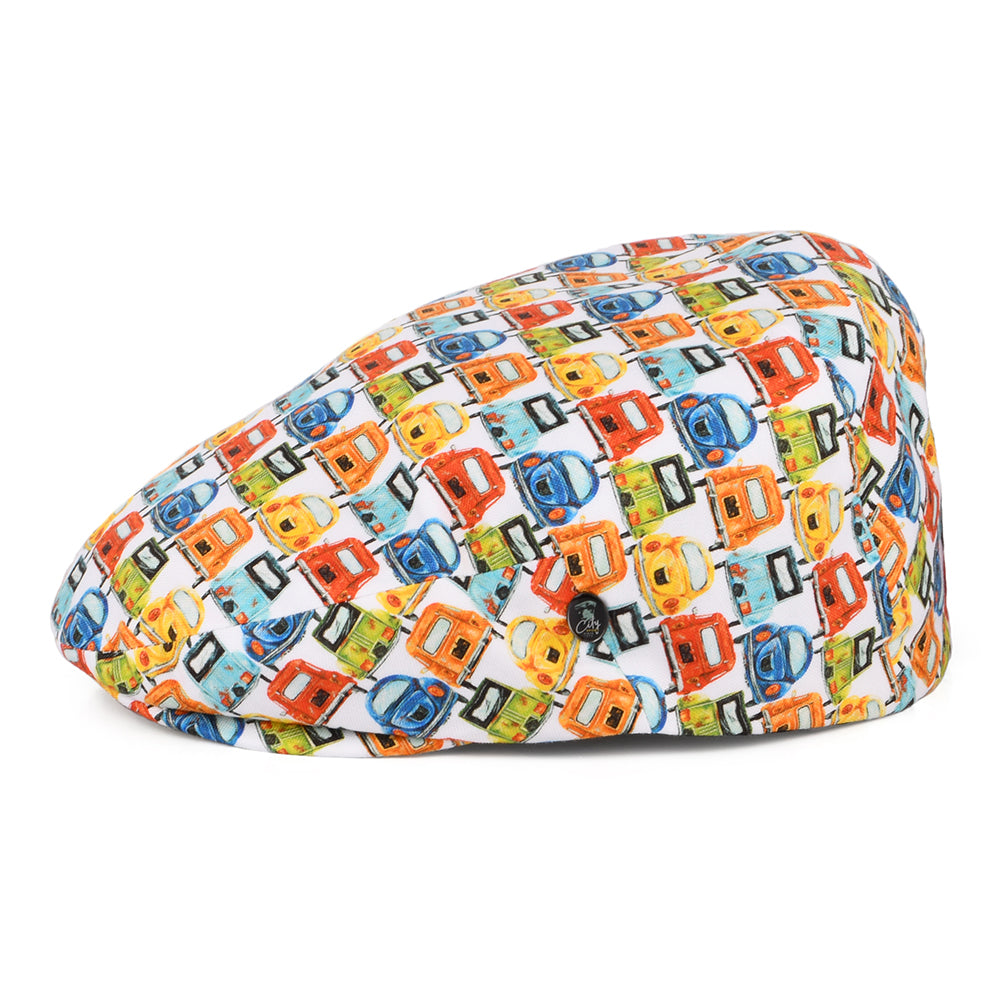 City Sport Vintage Cars Cotton Flat Cap - Multi-Coloured