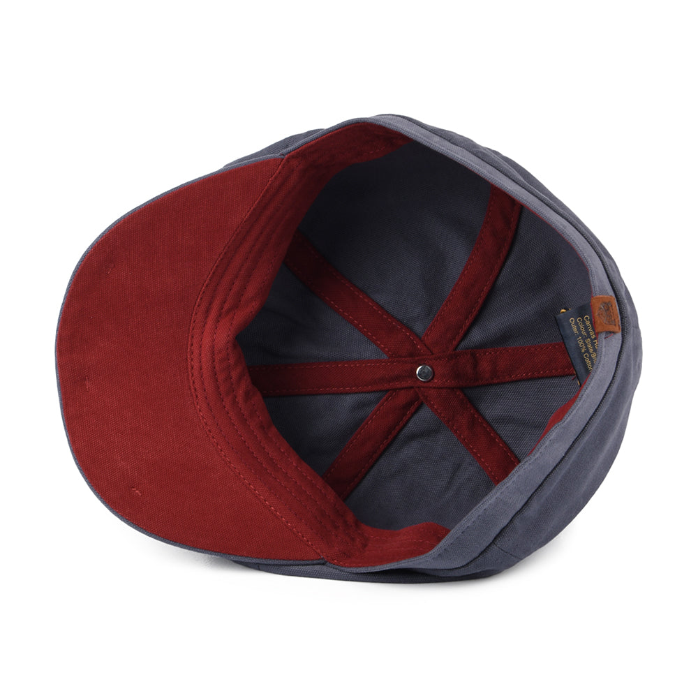 Failsworth Hats Hudson Cotton Canvas Newsboy Cap - Slate-Brick