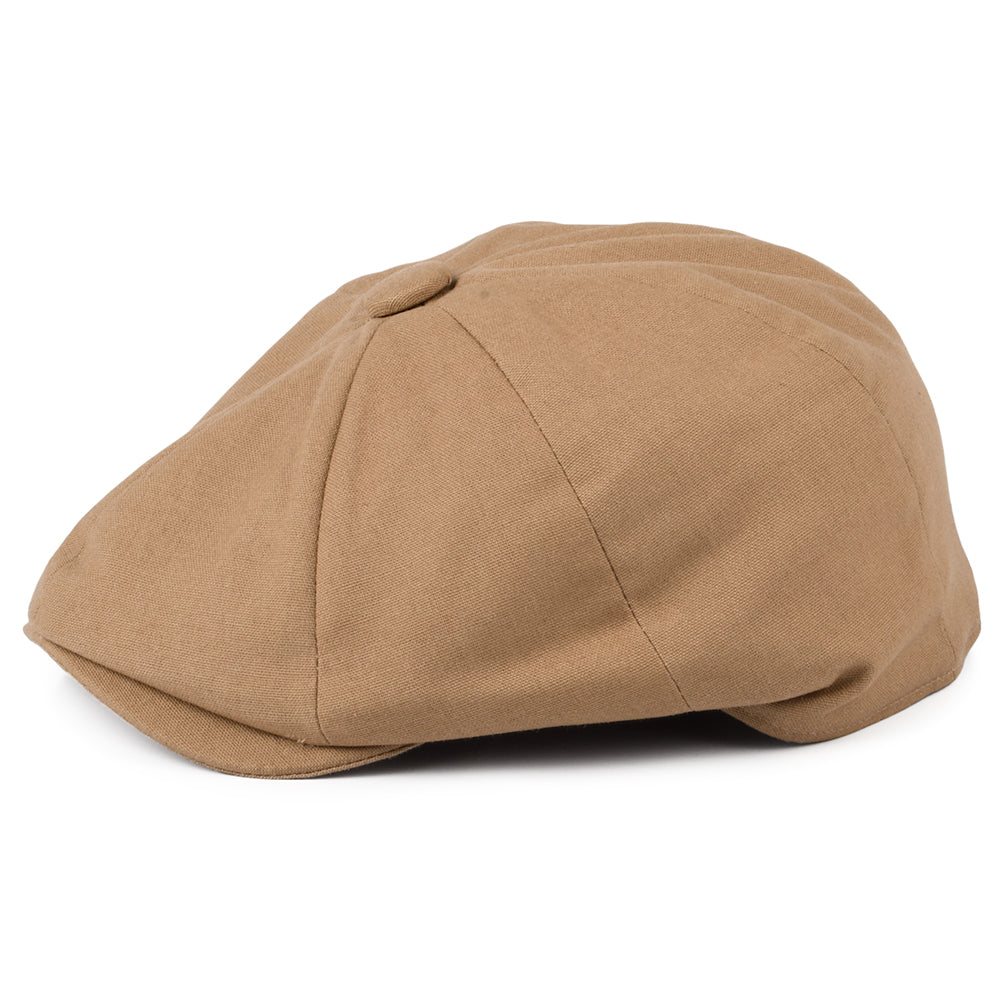 Christys Hats Cotton-Linen 8 Piece Newsboy Cap - Camel