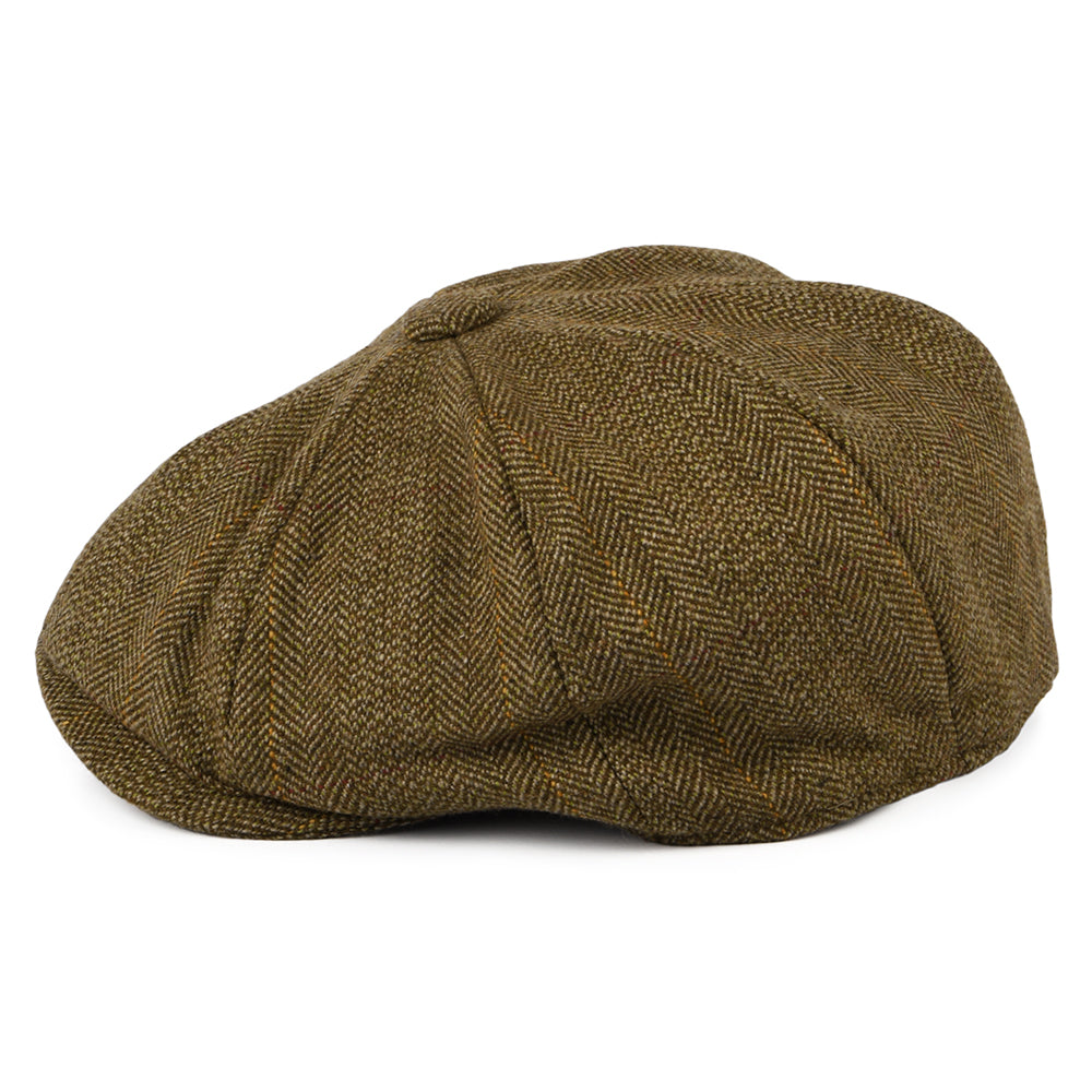 Christys Hats Lovat Teviot Tweed 8 Piece Newsboy Cap - Brown
