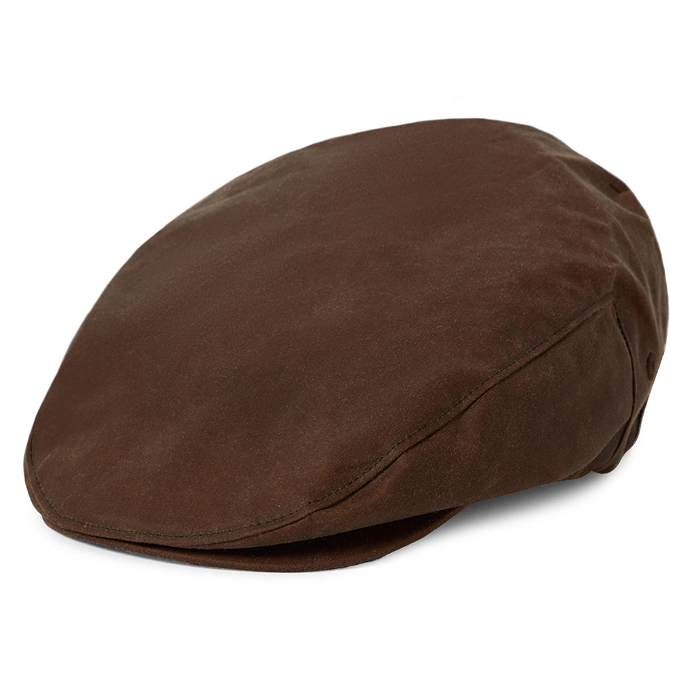 Brixton Hats Hooligan Weather Guard Waxed Cotton Flat Cap - Copper