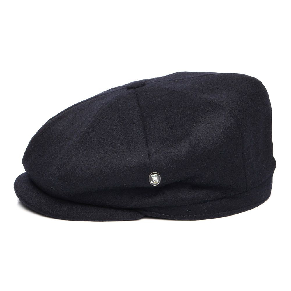 City Sport Loden Wool Deep Fit Newsboy Cap - Navy Blue