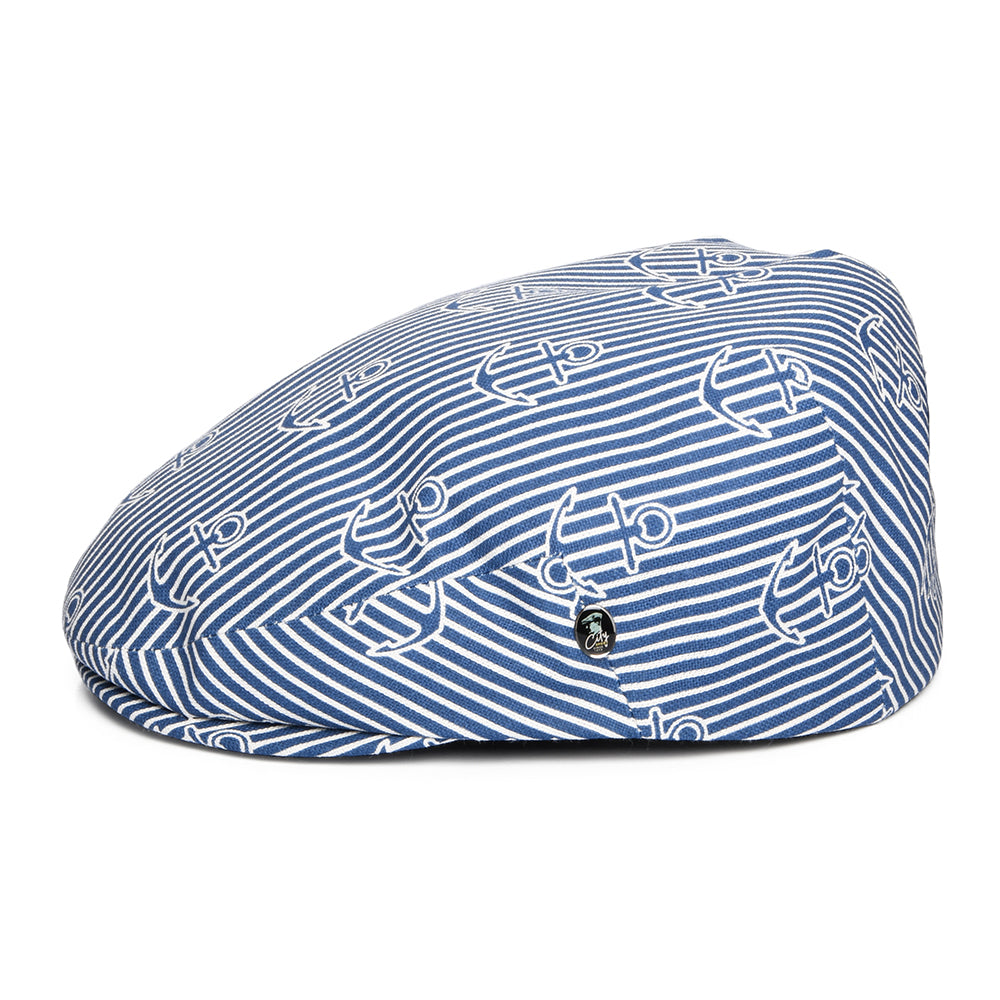 City Sport Sailors Cotton Flat Cap - Blue-White