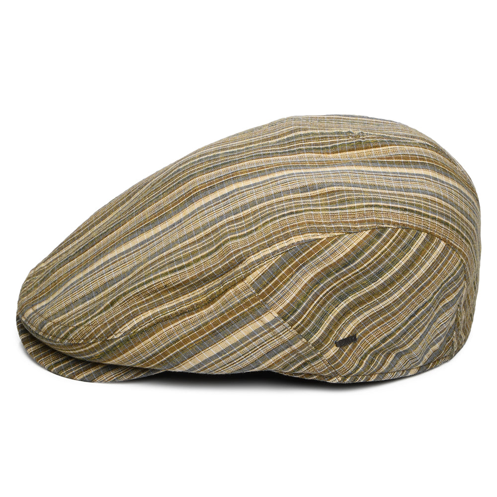 Bailey Hats Newry Striped Flat Cap - Tan-Multi