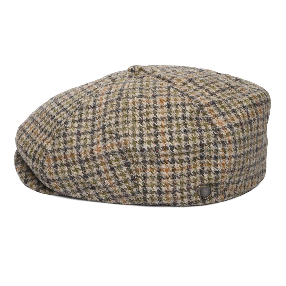 Brixton Hats Brood Houndstooth Newsboy Cap - Oatmeal-Charcoal