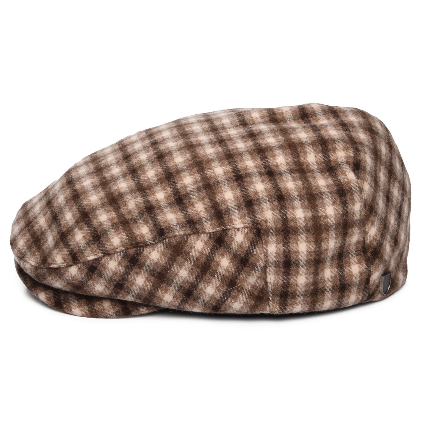Brixton Hats Hooligan Plaid Flat Cap - Sand-Brown