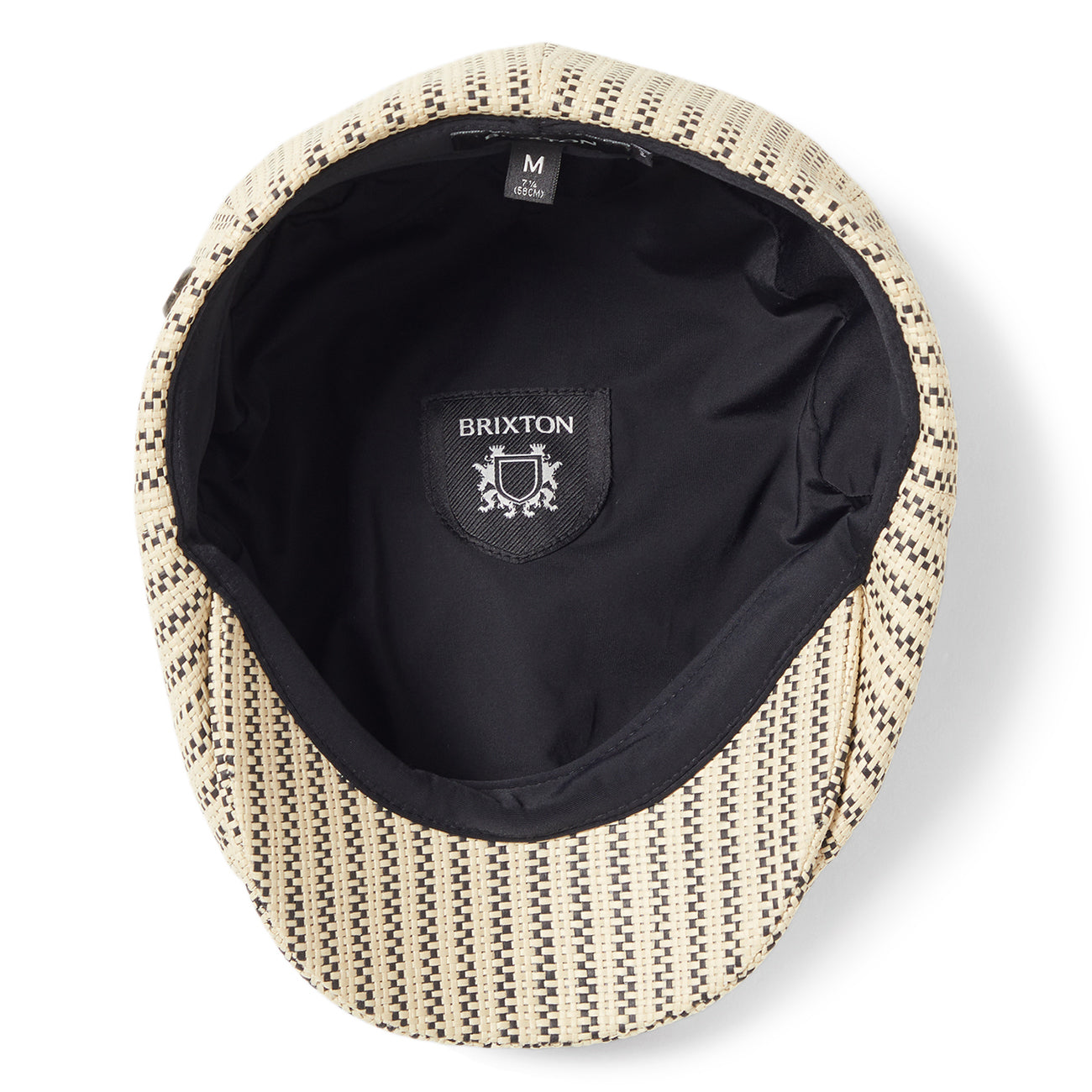 Brixton Hats Brood Lightweight Straw Newsboy Cap - Natural-Black