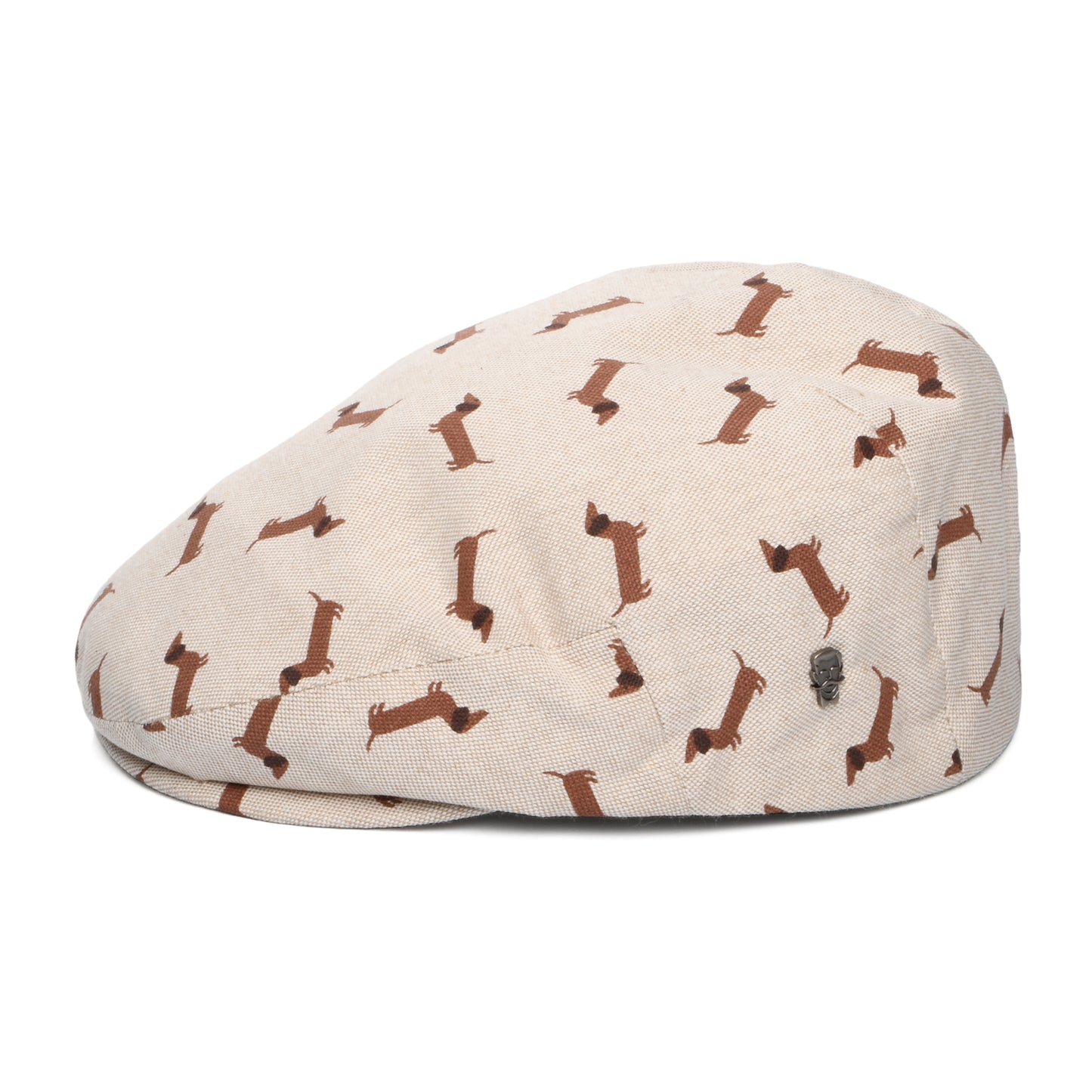 City Sport Dachshund Cotton Flat Cap - Beige