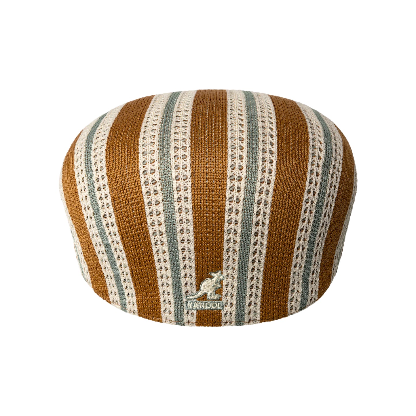 Kangol Tropic Resort Stripe 504 Flat Cap - Tan-Cream