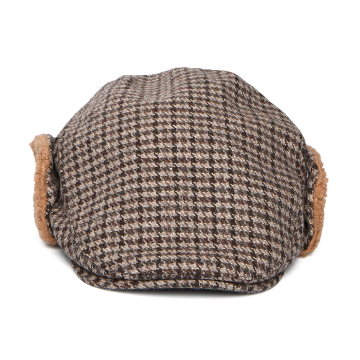 Barts Hats Monzonite Houndstooth Flat Cap with Earflaps - Dark Brown