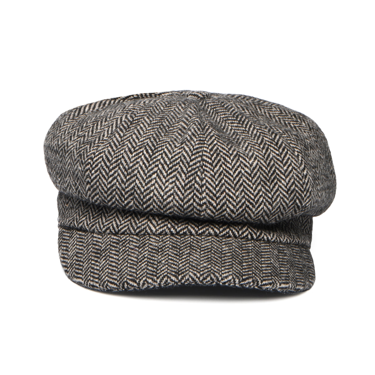 Whiteley Hats Herringbone Wool Blend Baker Boy Cap - Grey